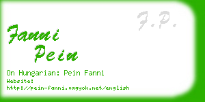 fanni pein business card